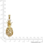 14K Gold Diamond Cut Pineapple Pendant 2L Hawaii