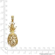 14K Gold Diamond Cut Pineapple Pendant 3L Hawaii