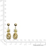 14K Gold Pineapple Stud Dangle Earrings Hawaii