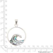 Abalone Sterling Silver Island Wave Circle Pendant Hawaii