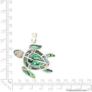 Abalone Sterling Silver Native Tribal Turtle Pendant Hawaii