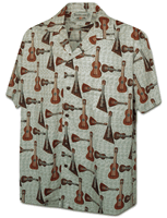 Acoustic Ukulele Men's Aloha Shirts 3974Cream