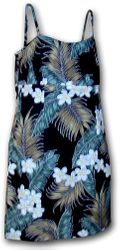 Aloha Dress Royal Palms Spaghetti Black (S-XL)