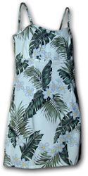 Aloha Dress Royal Palms Spaghetti Cream 