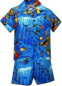 Aloha Fish Blue Boys Cabana Set