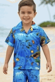 Aloha Fish Blue Boys Cabana Set