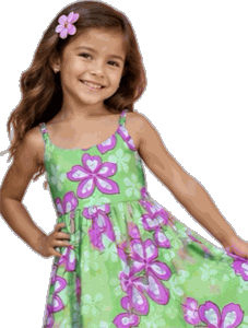 Aloha Hibiscus Toddler Girl Cute Dress 3539Green