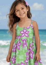 Aloha Hibiscus Toddler Girl Cute Dress 3539Green Aloha Hibiscus Toddler Girl Cute Dress 3539Green