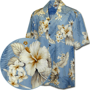 Aloha Shirts (Blue) Men's Tropical Luau