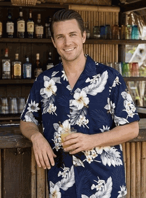 Aloha Shirts (Navy) Men's Tropical Luau