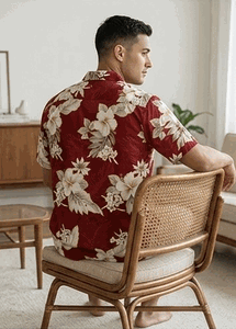 Aloha Shirts (Red) Men's Tropical Luau
