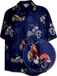 American Bikers Motorcycle Men's Shirt Navy