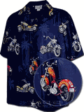 American Bikers Motorcycle Men's Shirt Navy