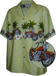 American Motorcycles Sage Hawaiian Shirts