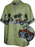 American Motorcycles Sage Hawaiian Shirts