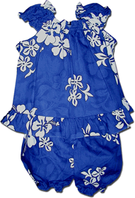Baby Blue Aloha Clothes White Hibiscus