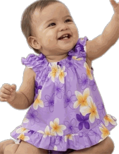 Baby Purple Hawaiian Outfit White Plumeria 