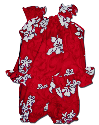 Baby Red Aloha Clothes White Hibiscus
