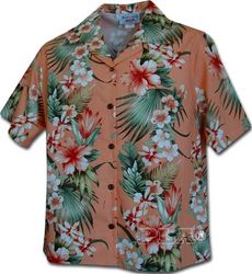 Bahama Tropical Womens Aloha Shirt Peach Bahama Tropical Womens Aloha Shirt Peach
