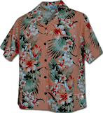 Bahama Tropical Womens Aloha Shirt Peach