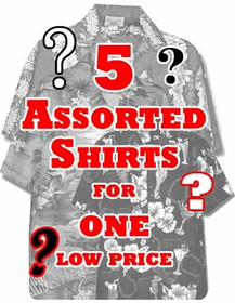 Bargain Men's Hawaiian Shirts Assorted 5 Pieces