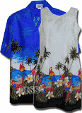 Beach Parrot  Matching Hawaiian Shirts and Dresses
