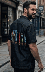 Beer Taps Pacific Legend Men's Camp Shirts 3986Black Beer Taps Pacific Legend Men's Camp Shirts 3986Black