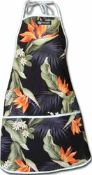 Bird Of Paradise Black Aloha Apron