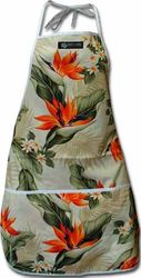 Bird Of Paradise Cream Aloha Apron