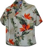 Bird Of Paradise Womens Hawaii Shirt Cream Bird Of Paradise Womens Hawaii Shirt Cream