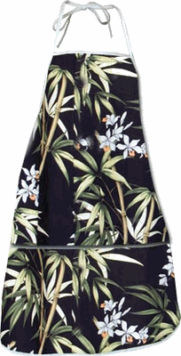 Black Bamboo Orchird Hawaiian Aprons