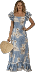 Blue Dresses The Luau Hawaiian Muumuu