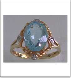 Blue Topaz-2 Ring Size 6.5