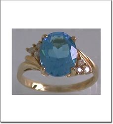 Blue Topaz-5 Ring Size 6.5