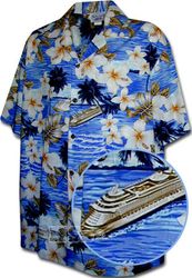 Boat Cruise Blue Tropical Shirts Boat Cruise Blue Tropical Shirts