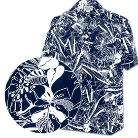 Botanicals Men's Tropical Shirt 3904Navy