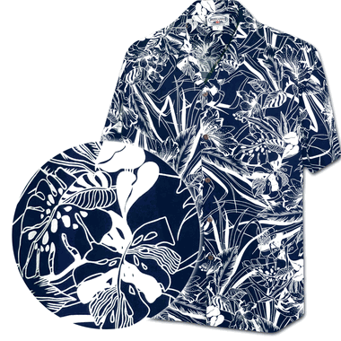 Botanicals Men's Tropical Shirt 3904Navy