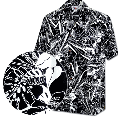 Botanicals Men's Tropical Shirt Black3904
