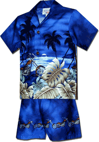 Boys Cabana Set Custom Bikes Navy