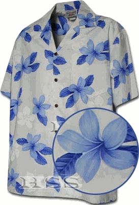 Boys Hawaiian Shirts Blue Plumerias