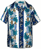 Boys Hawaiian Shirts Surfboard Panels in Blue