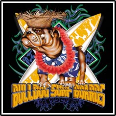 Bull Dog Surf Board Hawaii T-Shirts