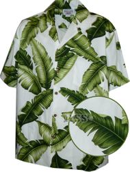 Camp Shirt Banana Leave in White