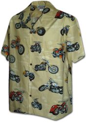 Camp Shirt USA Motorcycles Khaki
