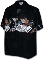 Casino Gambling Poker Mens Shirts Black