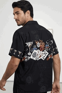 Casino Gambling Poker Mens Shirts Black