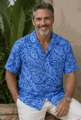 Casual Friday Men's Aloha Shirt 3868Blue