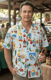 Chili Hot Sauce Pacific Legend Mens Shirts Cream Chili Hot Sauce Pacific Legend Mens Shirts Cream