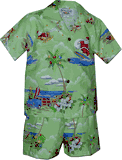 Christmas Hawaiian OutfitToddler Boys Green Christmas Hawaiian OutfitToddler Boys Green