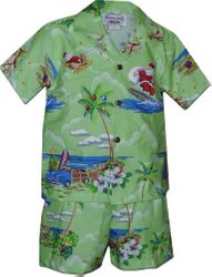 Christmas Hawaiian OutfitToddler Boys Green